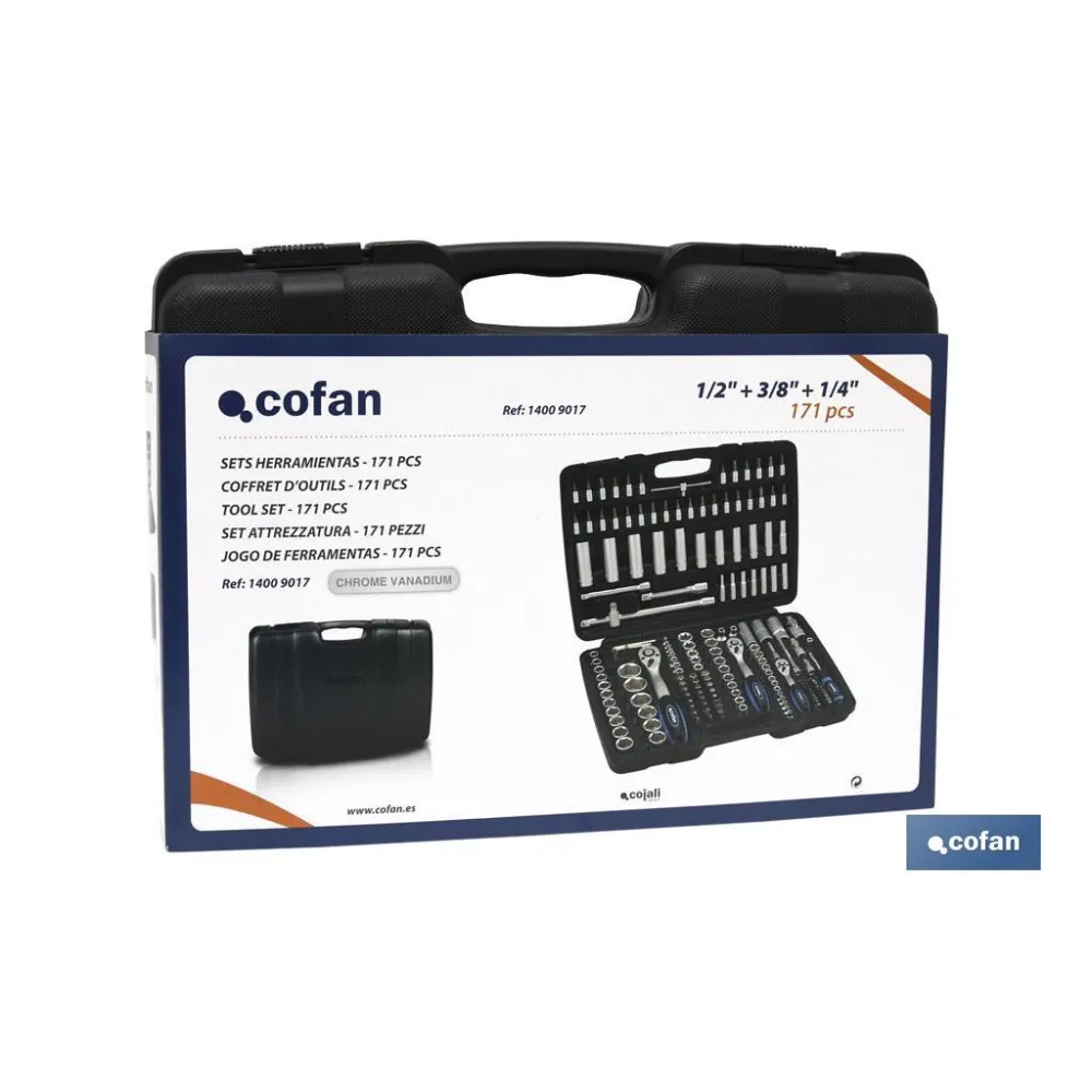 Comprar MALETIN 171 PCS PROFESIONAL 1/2, 3/ Cofan | almacendeferreteriacor.es