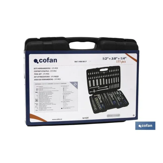 Comprar MALETIN 171 PCS PROFESIONAL 1/2, 3/ Cofan | almacendeferreteriacor.es