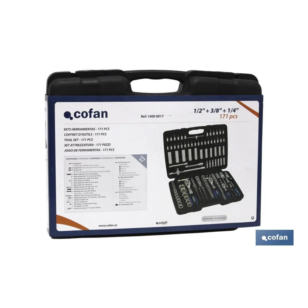 Comprar MALETIN 171 PCS PROFESIONAL 1/2, 3/ Cofan | almacendeferreteriacor.es