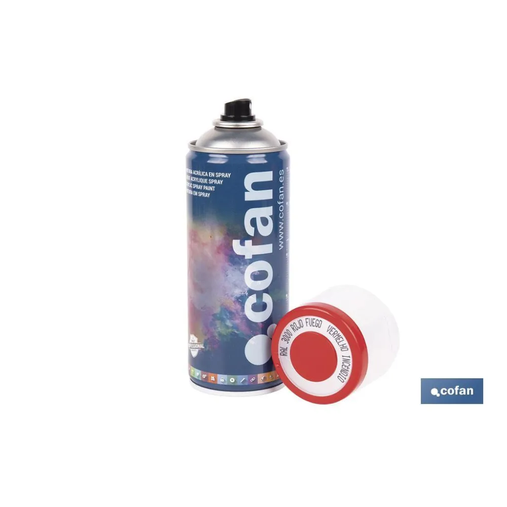 Comprar PINTURA ACRIL. 400ML 3000-ROJO FUEG Cofan | almacendeferreteriacor.es