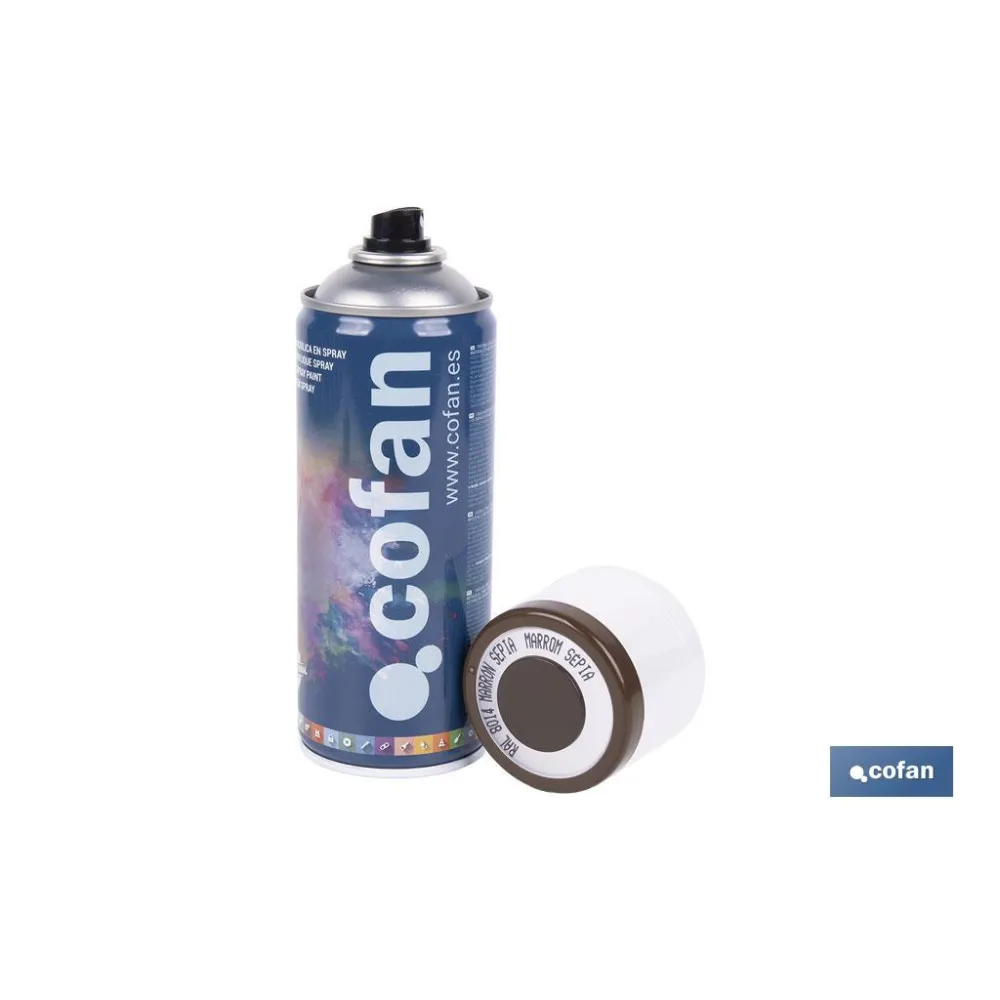 Comprar PINTURA ACRIL. 400ML - 8014 MARRÓN  Cofan | almacendeferreteriacor.es