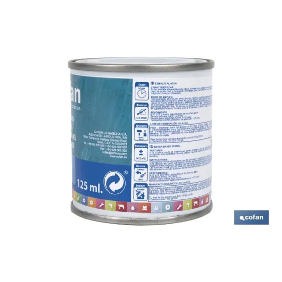 Comprar ESMALTE AL AGUA (125 ML) AZUL MEDIT Cofan | almacendeferreteriacor.es