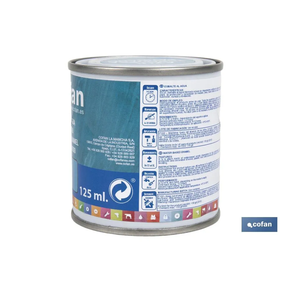Comprar ESMALTE AL AGUA (125 ML) AZUL TURQU Cofan | almacendeferreteriacor.es