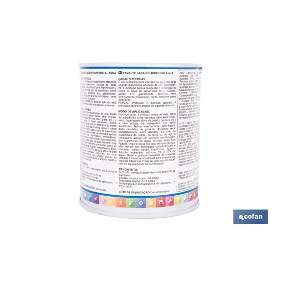 Comprar ESMALTE LACA AL AGUA BLANCO 750 ML  Cofan | almacendeferreteriacor.es