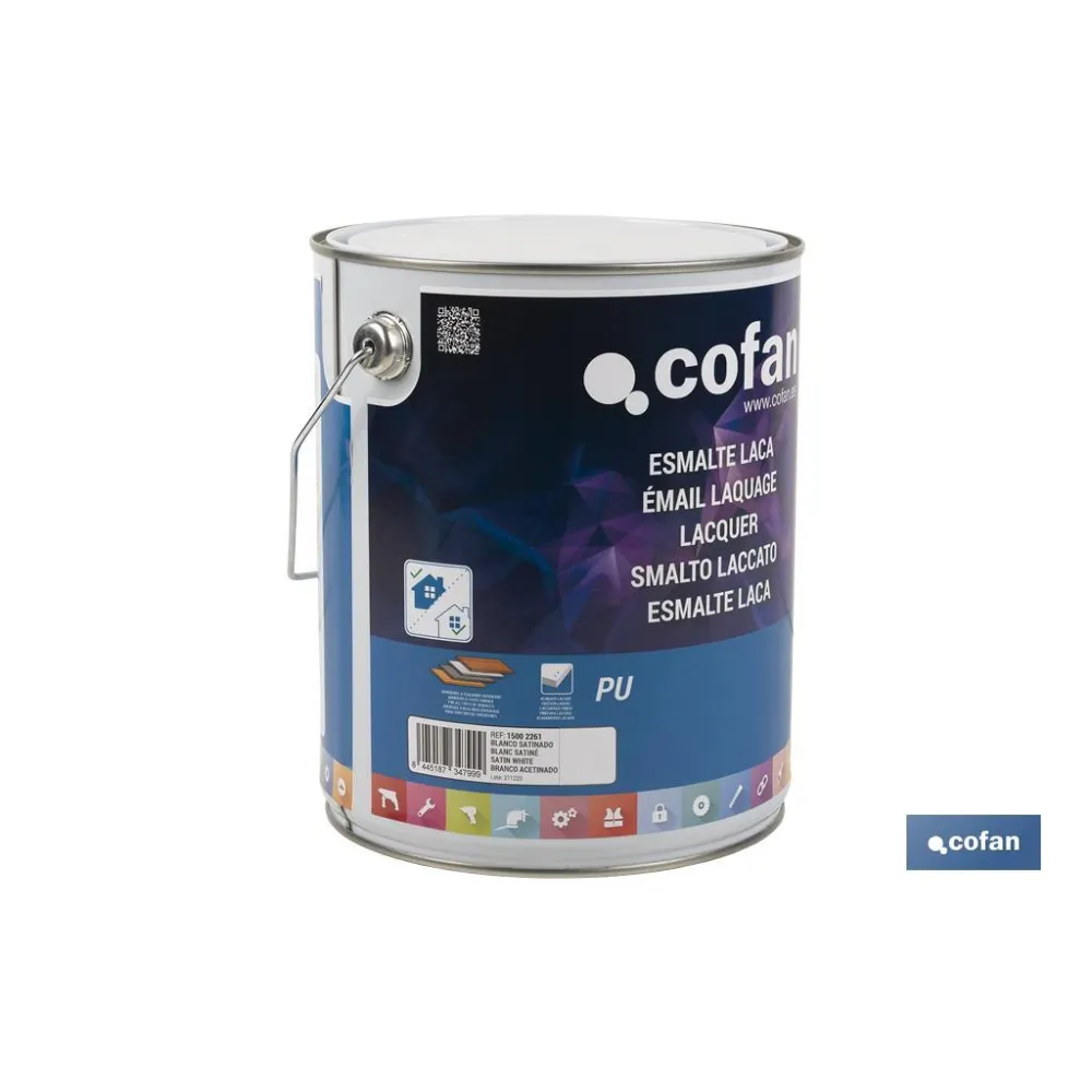 Comprar ESMALTE LACA AL AGUA BLANCO 4 L SAT Cofan | almacendeferreteriacor.es