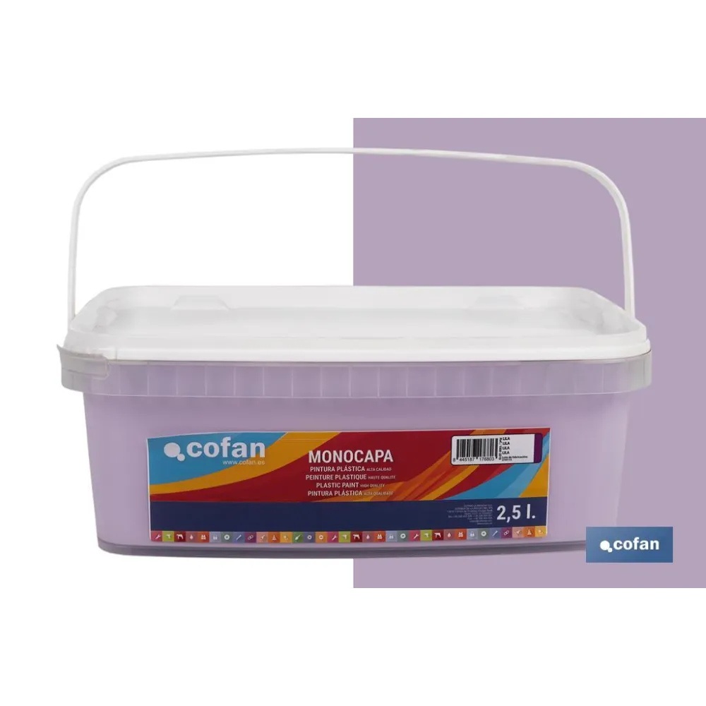 Comprar PINTURA PLÁSTICA MONOCAPA Lila (2,5 Cofan | almacendeferreteriacor.es