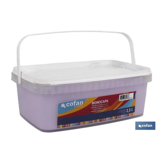 Comprar PINTURA PLÁSTICA MONOCAPA Lila (2,5 Cofan | almacendeferreteriacor.es