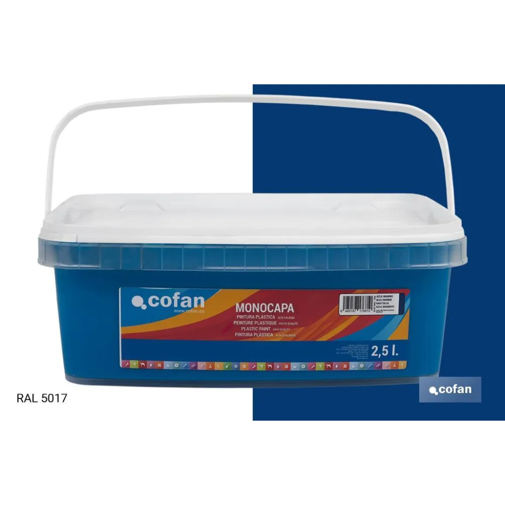 Comprar PINTURA PLÁSTICA MONOCAPA Azul Mari Cofan | almacendeferreteriacor.es