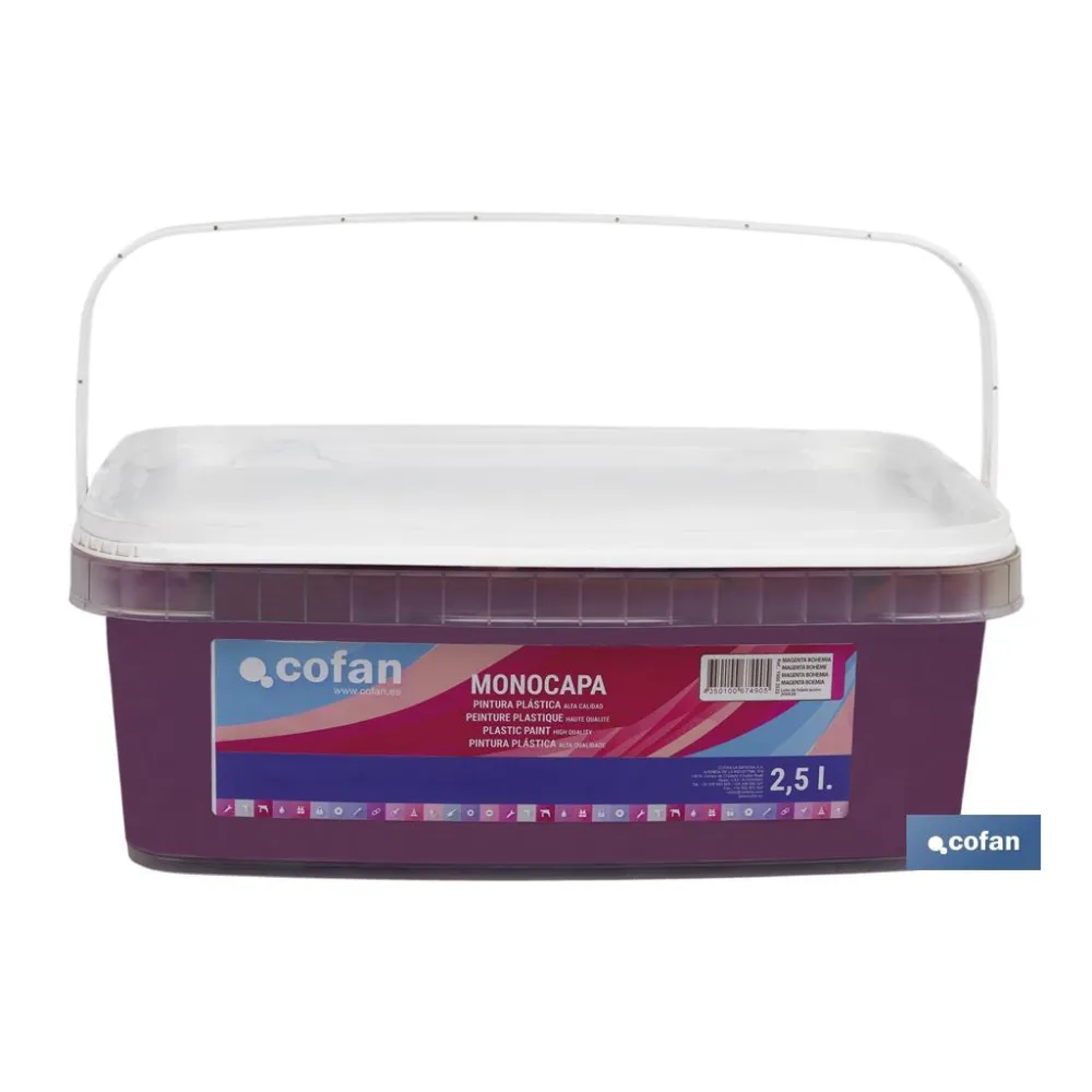 Comprar PINTURA PLÁSTICA MONOCAPA Magenta B Cofan | almacendeferreteriacor.es