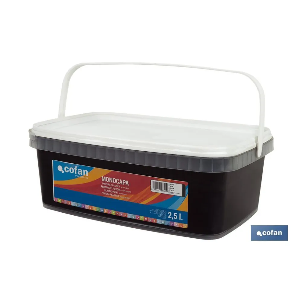 Comprar PINTURA PLÁSTICA MONOCAPA Negro (2, Cofan | almacendeferreteriacor.es