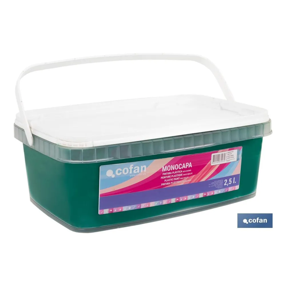 Comprar PINTURA PLÁSTICA MONOCAPA Verde Viv Cofan | almacendeferreteriacor.es