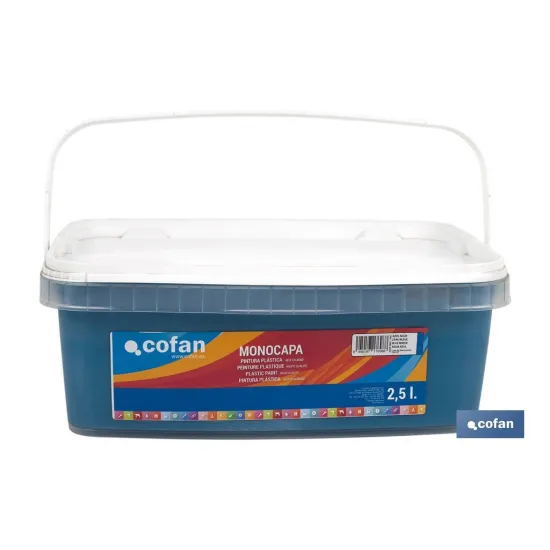 Comprar PINTURA PLÁSTICA MONOCAPA Azul Agua Cofan | almacendeferreteriacor.es