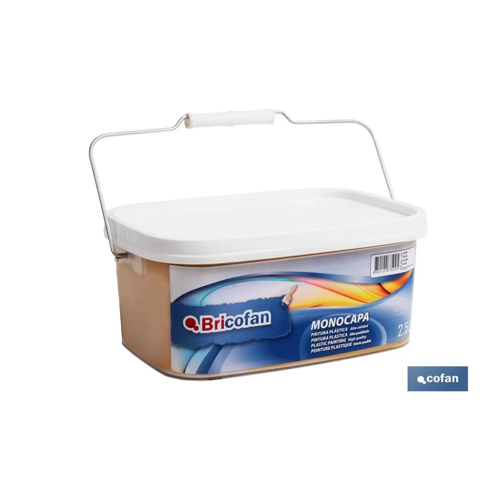 Comprar PINTURA PLÁSTICA MONOCAPA Ocre (2,5 Cofan | almacendeferreteriacor.es