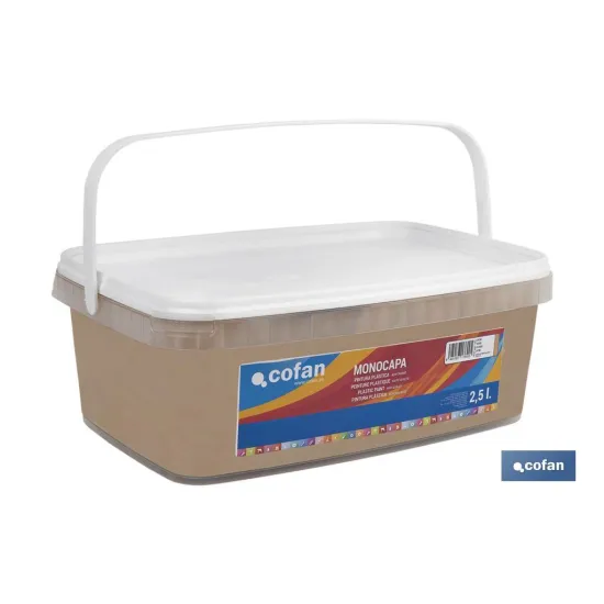 Comprar PINTURA PLÁSTICA MONOCAPA Ocre (2,5 Cofan | almacendeferreteriacor.es