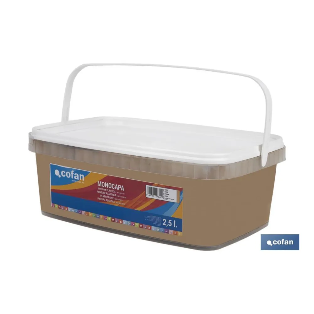 Comprar PINTURA PLÁSTICA MONOCAPA Ocre (2,5 Cofan | almacendeferreteriacor.es