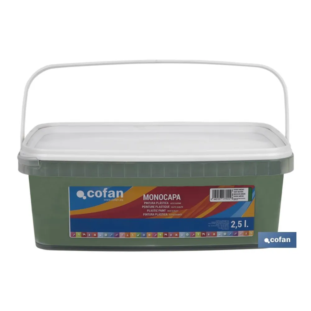 Comprar PINTURA PLÁSTICA MONOCAPA Verde Med Cofan | almacendeferreteriacor.es