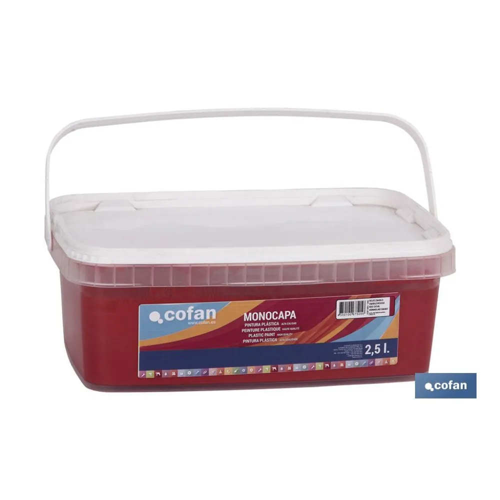 Comprar PINTURA PLÁSTICA MONOCAPA Rojo Diab Cofan | almacendeferreteriacor.es
