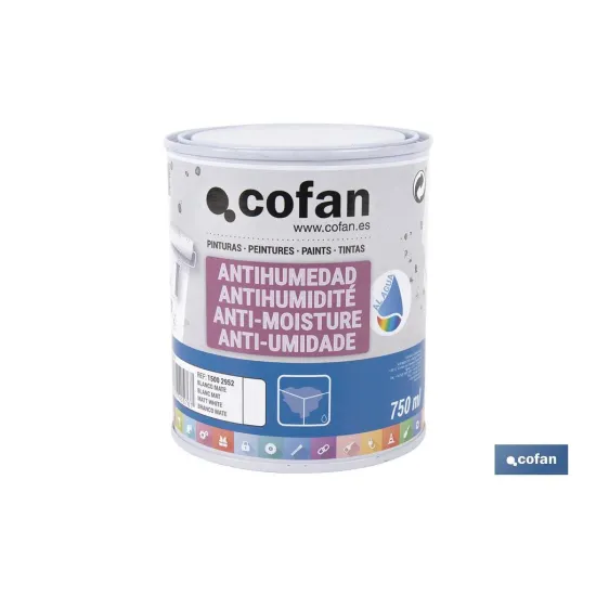 Comprar PINTURA ANTIHUMEDAD AL AGUA (750 ML Cofan | almacendeferreteriacor.es