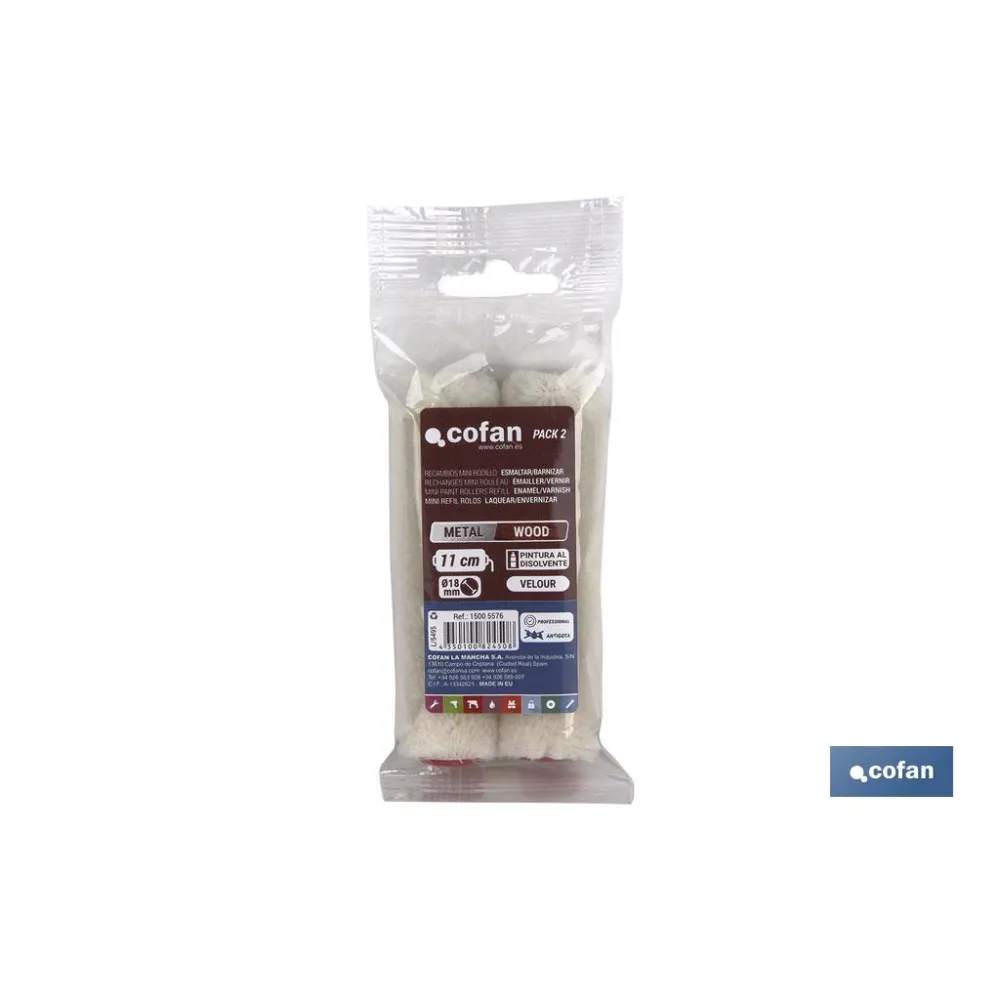 Comprar PACK 2 RECAMBIOS MINI RODILLO ESMAL Cofan | almacendeferreteriacor.es