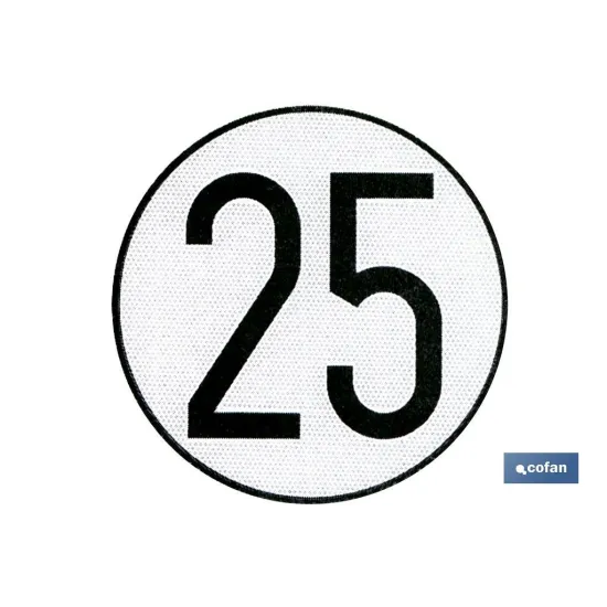 Comprar PLACA DE VELOCIDAD HOMOLOGADA 25 (P Cofan | almacendeferreteriacor.es