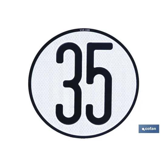 Comprar PLACA DE VELOCIDAD HOMOLOGADA 35 (P Cofan | almacendeferreteriacor.es