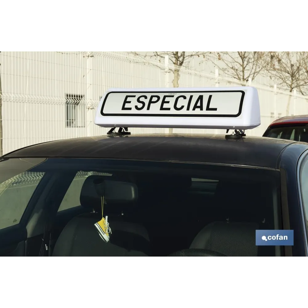 Comprar CARTEL AVISADOR ACOMP. VEH. - ESPEC Cofan | almacendeferreteriacor.es
