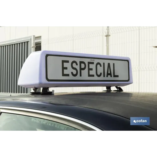 Comprar CARTEL AVISADOR ACOMP. VEH. - ESPEC Cofan | almacendeferreteriacor.es