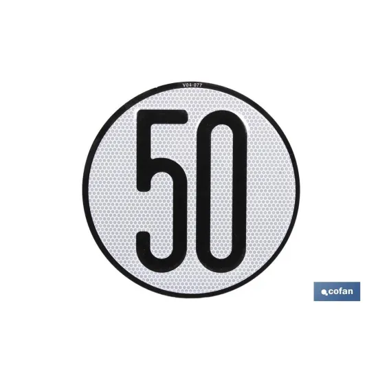 Comprar PLACA DE VELOCIDAD HOMOLOGADA 50 (P Cofan | almacendeferreteriacor.es