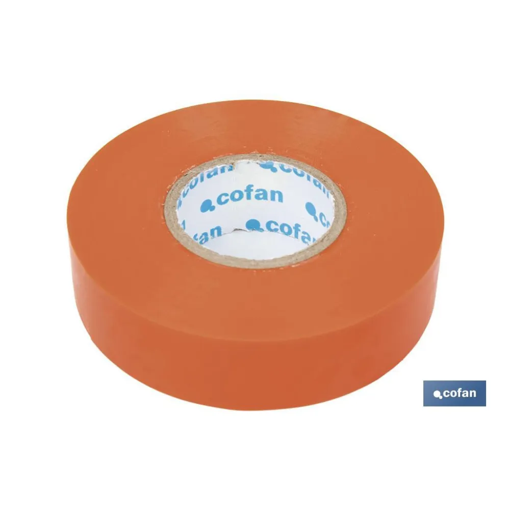 Comprar CINTA AISLANTE 180 Micras NARANJA 1 Cofan | almacendeferreteriacor.es