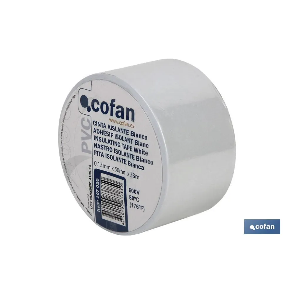 Comprar CINTA AISLANTE BLANCA DE 130 MICRAS Cofan | almacendeferreteriacor.es