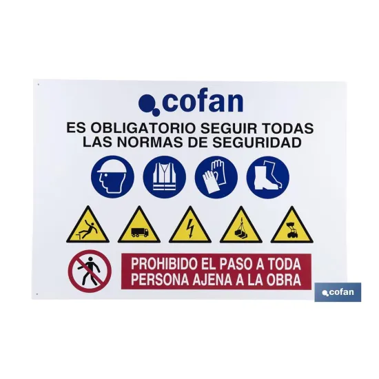 Comprar CARTEL OBRA GLASSPACK 1000X700MM (P Cofan | almacendeferreteriacor.es