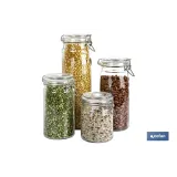 Comprar SET 4  FRASCOS CRISTAL+ CLIP ACERO  Cofan | almacendeferreteriacor.es