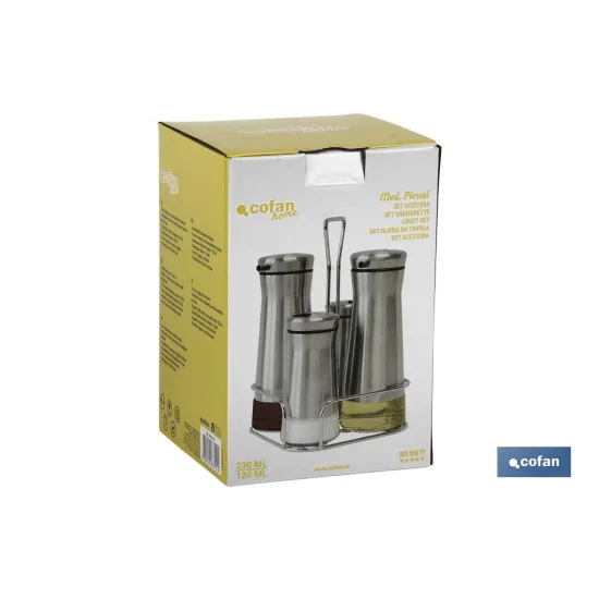 Comprar SET ACEITERA  INOX 230ml-120ml (PAC Cofan | almacendeferreteriacor.es