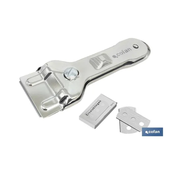 Comprar RASQUETA DE VITROCERÁMICA INOX. MOD Cofan | almacendeferreteriacor.es