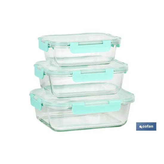 Comprar SET DE 3 RECIPIENTES DE BOROSILICAT Cofan | almacendeferreteriacor.es