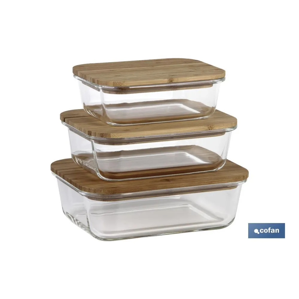 Comprar SET DE 3 RECIPIENTES DE BOROSILICAT Cofan | almacendeferreteriacor.es