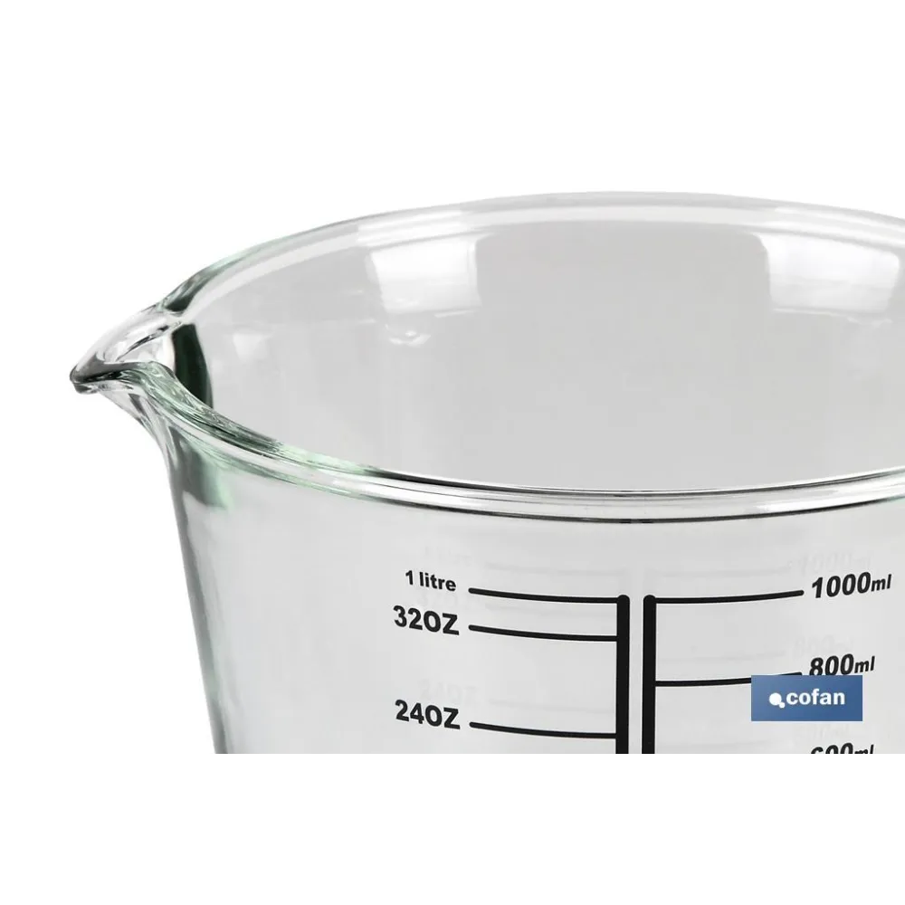 Comprar JARRA MEDIDORA DE VIDRIO BOROSILICA Cofan | almacendeferreteriacor.es