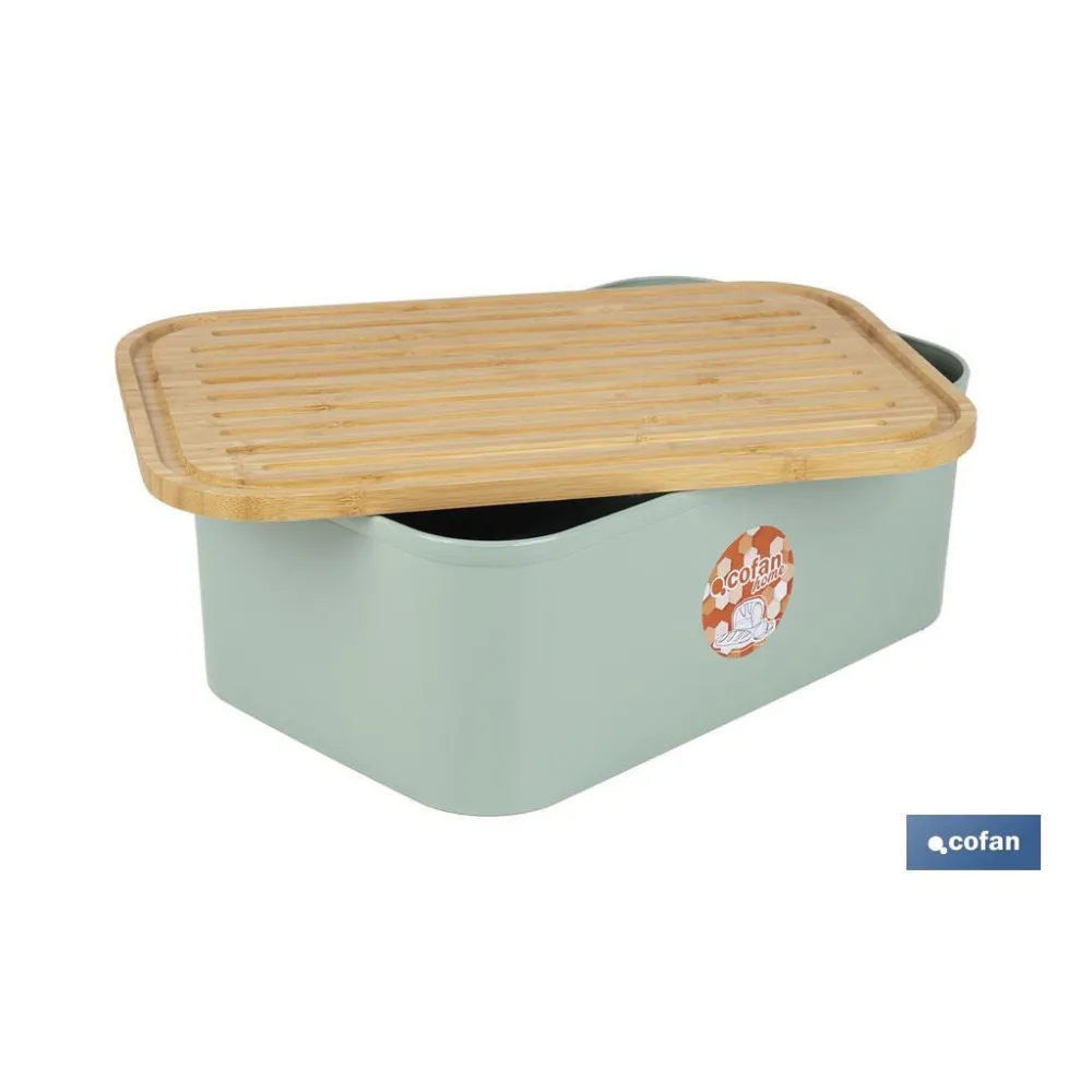 Comprar PANERA CON TAPA DE BAMBÚ COLOR VERD Cofan | almacendeferreteriacor.es