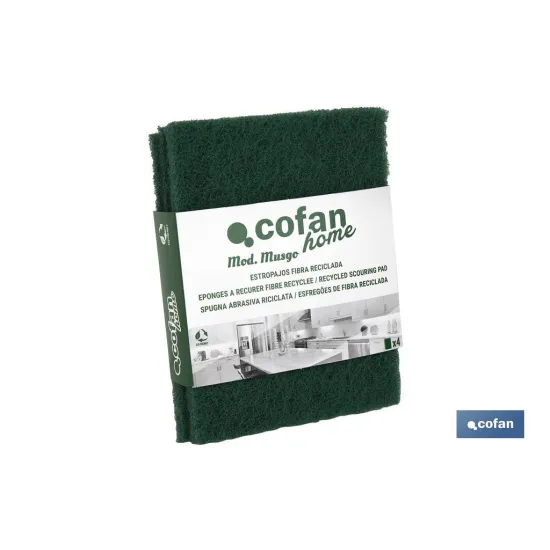 Comprar PACK DE 4 ESTROPAJOS VERDES 100% FI Cofan | almacendeferreteriacor.es