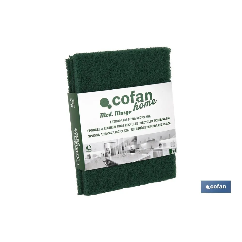 Comprar PACK DE 4 ESTROPAJOS VERDES 100% FI Cofan | almacendeferreteriacor.es