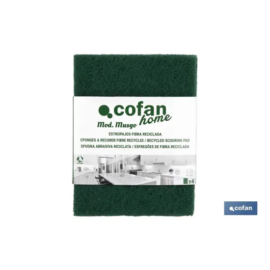 Comprar PACK DE 4 ESTROPAJOS  VERDES 100% F Cofan | almacendeferreteriacor.es
