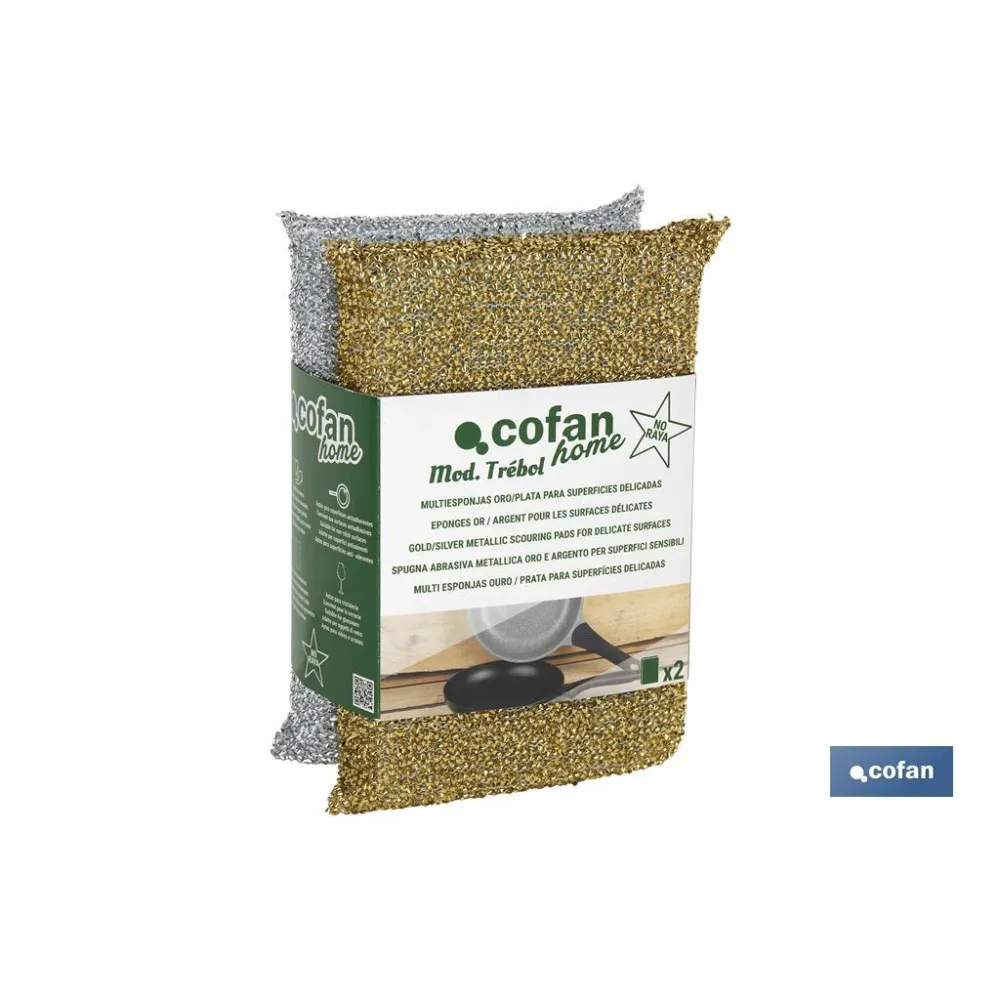 Comprar PACK DE 2 MULTIESPONJAS COLOR ORO Y Cofan | almacendeferreteriacor.es