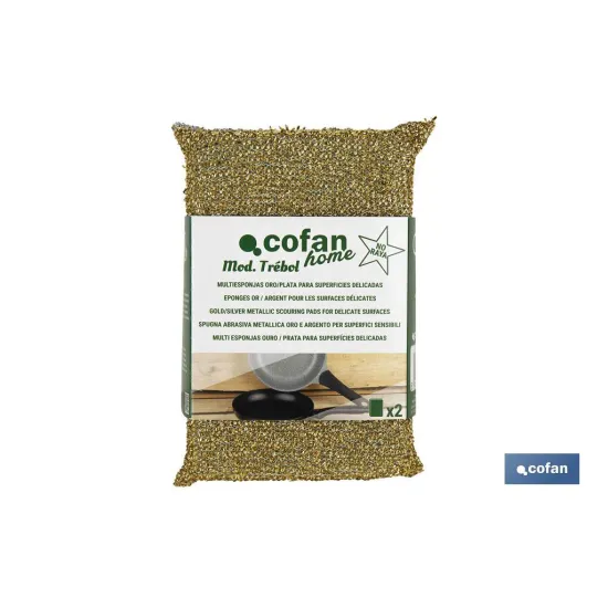 Comprar PACK DE 2 MULTIESPONJAS COLOR ORO Y Cofan | almacendeferreteriacor.es