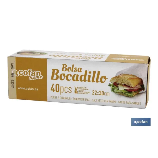 Comprar BOLSAS PARA BOCADILLOS 22 X 30 40UD Cofan | almacendeferreteriacor.es