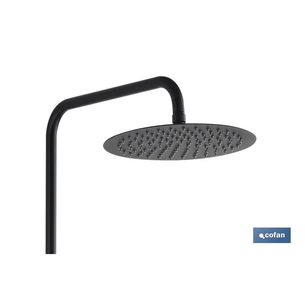 Comprar COLUMNA DUCHA NEGRA CON GRIFO MONOM Cofan | almacendeferreteriacor.es