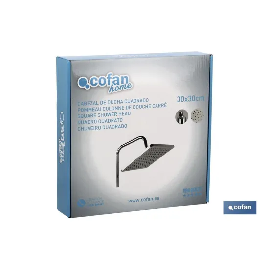 Comprar CABEZAL DUCHA CUADRADO LATÓN 300 X  Cofan | almacendeferreteriacor.es