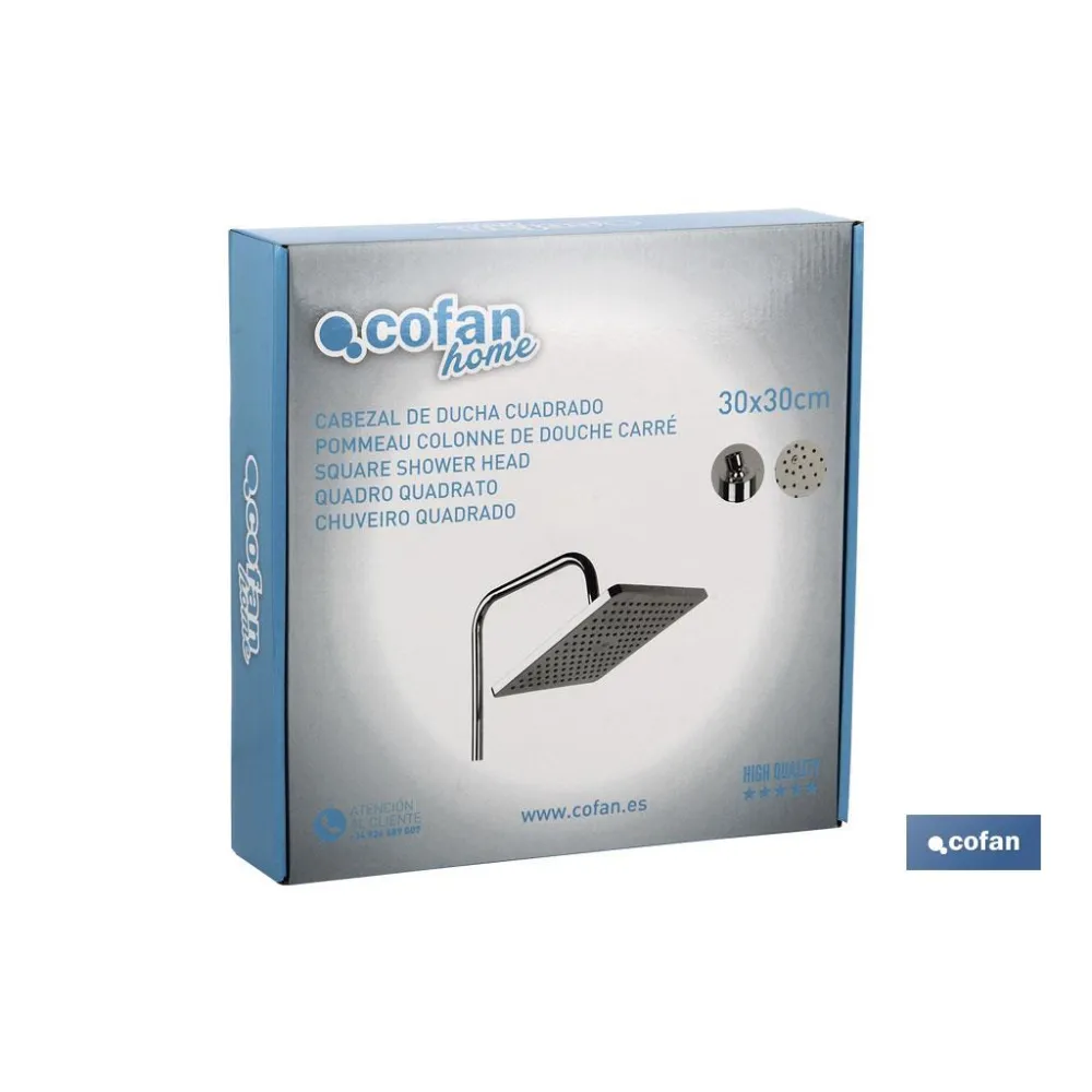 Comprar CABEZAL DUCHA CUADRADO LATÓN 300 X  Cofan | almacendeferreteriacor.es