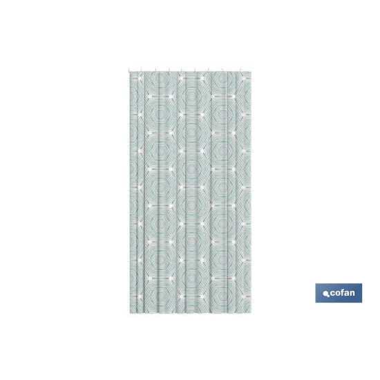 Comprar CORTINA DE BAÑO HEXAGONOS  POLIÉSTE Cofan | almacendeferreteriacor.es