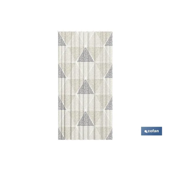 Comprar CORTINA DE BAÑO TRIANGULOS POLIÉSTE Cofan | almacendeferreteriacor.es