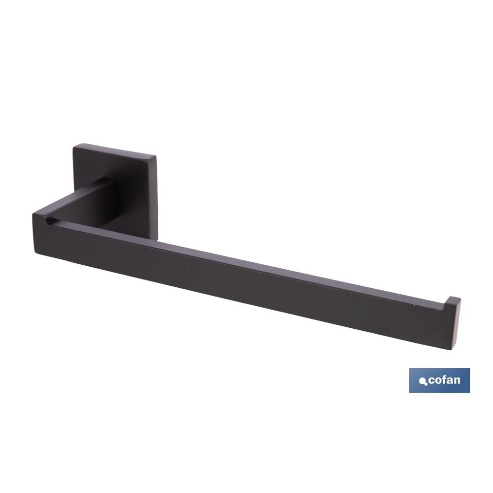 Comprar TOALLERO NEGRO MATE DE ACERO CON DI Cofan | almacendeferreteriacor.es